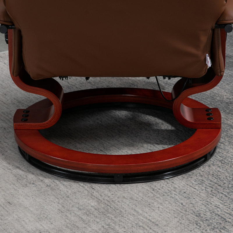 Fauteuil inclinable manuel en similicuir, Brun