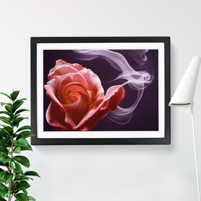 Glowing Rose Flower - Framed Print