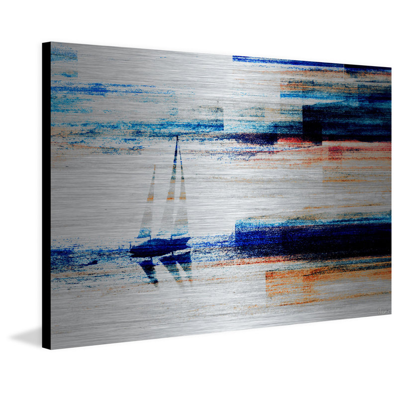 Aegean sea par parvez taj-impression sans cadre sur métal, 30 po x 45 po