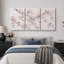 Branches de lavande en fleurs avec petits oiseaux, illustration botanique, tableau pour chambre, impression giclée sur toile en 3 parties - 61 cm x 3 pièces-134599100-134599103