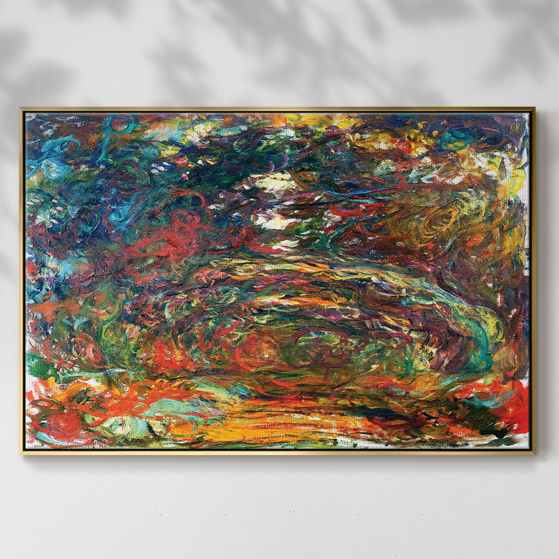 «Path Under The Rose Arches», Giverny, 1920, reproduction sur toile encadrée, H 25 po x l 37 po x P 2 po, Or