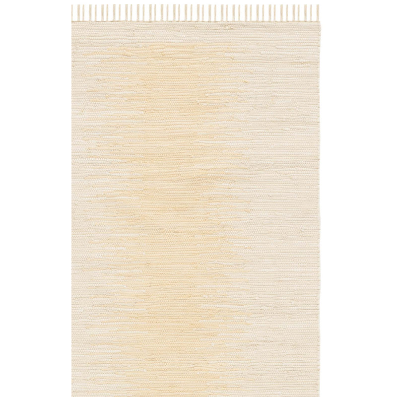 Tapis ivoire en coton tissé à plat à la main Cayman, Rectangulaire 3 pi x 5 pi