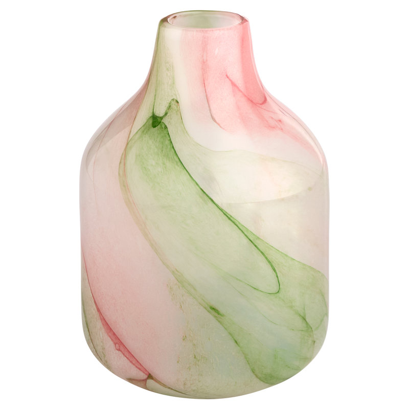 Fern Handmade Glass Table Vase, 9" H x 6.75" W x 6.75" D