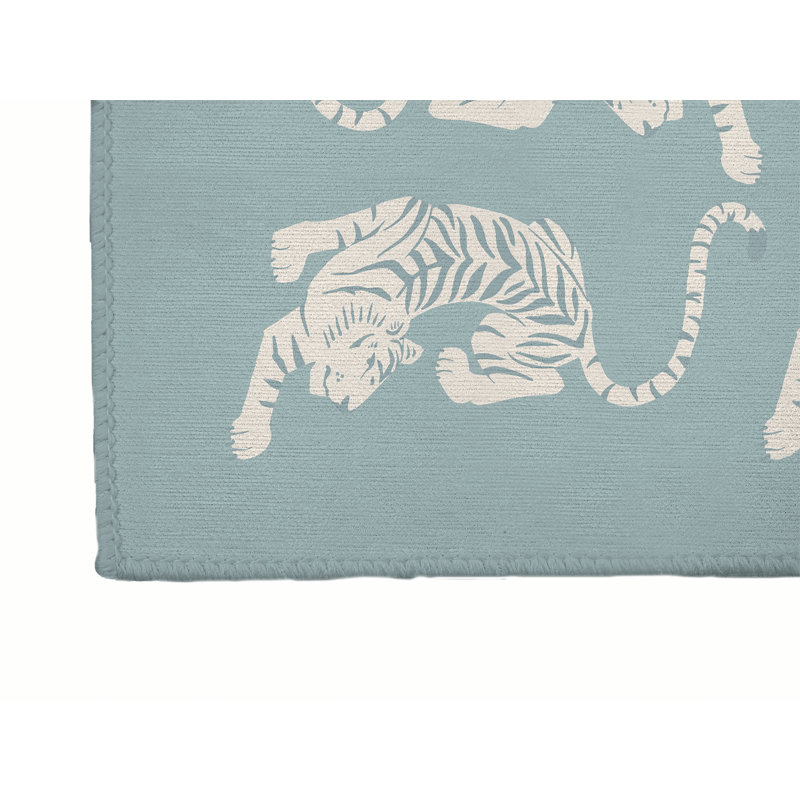 Tapis de cuisine Hey Tiger, Bleu, Rectangle 4pi x 6 pi