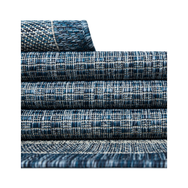 Tapis intérieur / extérieur Sevinc, Blue, Rectangle 3 pi 3 po x 5 pi 3 po