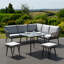 Sartene Outdoor Dining Set - Corner Sofa, Dining Table, 2 x Stools