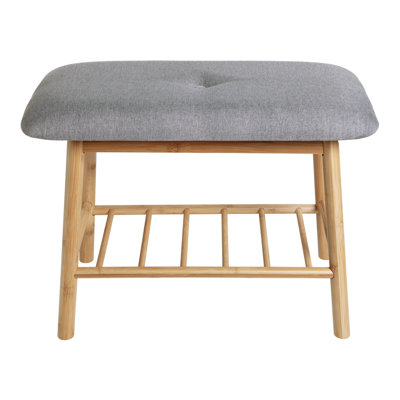 Oudia Upholstered Wood Entryway Shoe Storage Bench by George Oliver