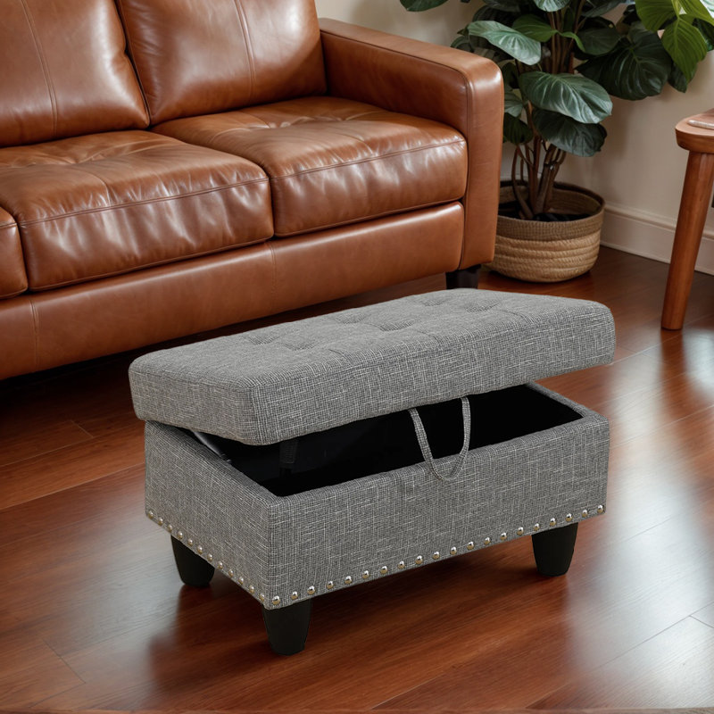 Linen Storage Ottoman Living Room, Brown Gray