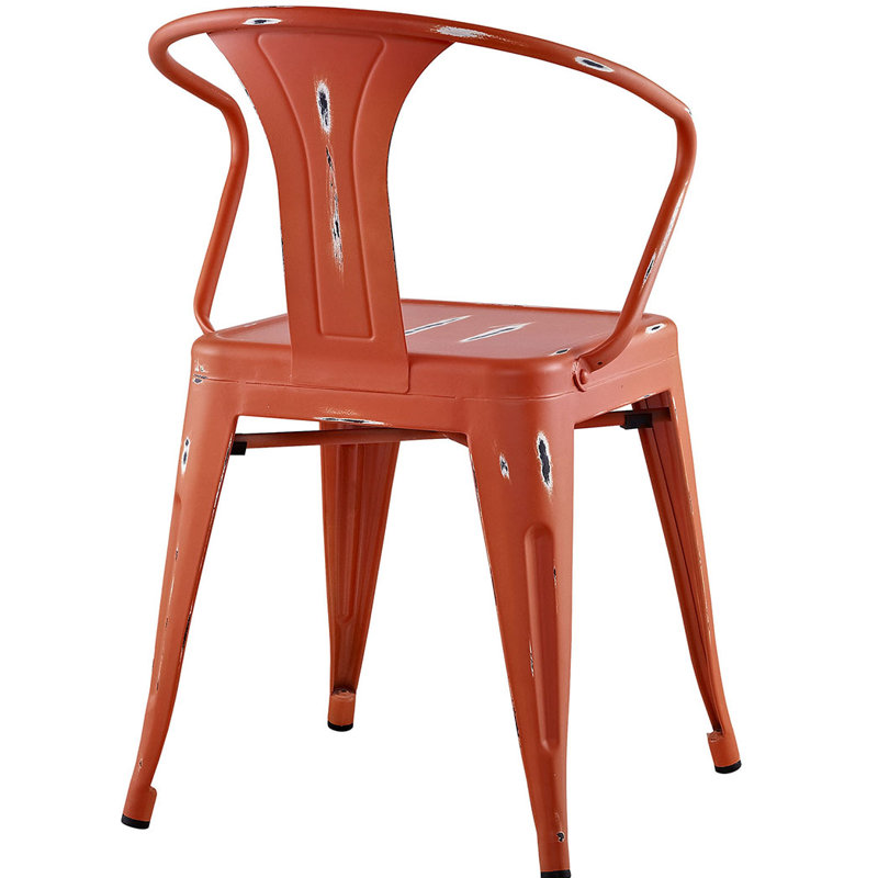 Modway Promenade Metal Dining Chair, Red