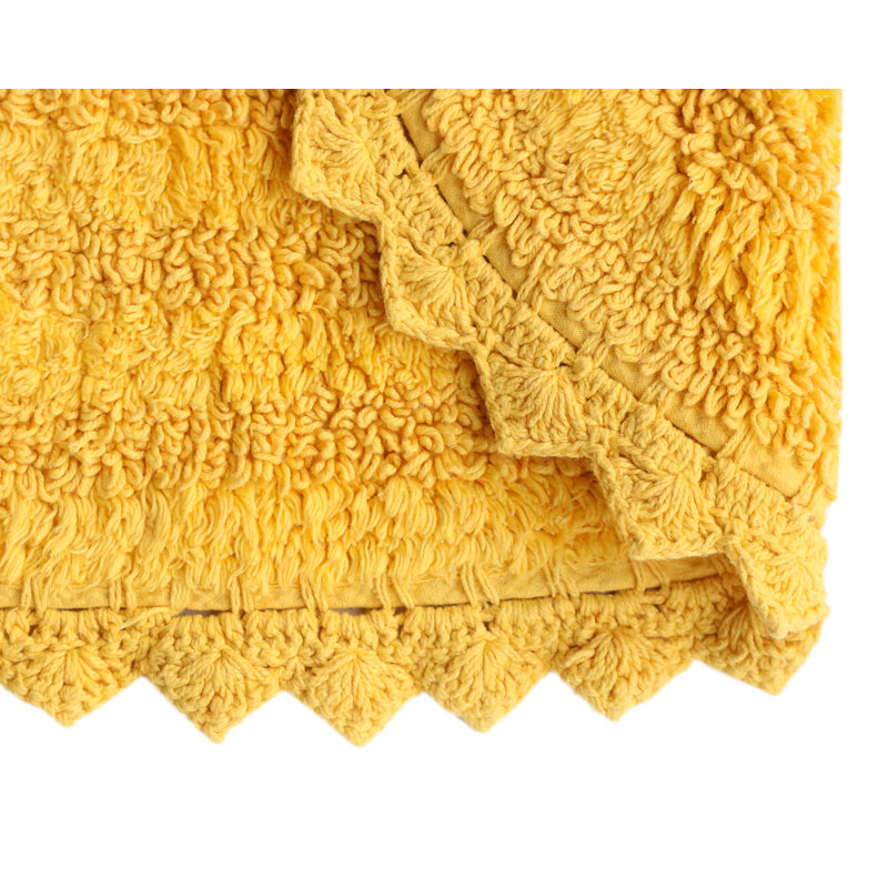 100% Cotton Bath Rug, Yellow