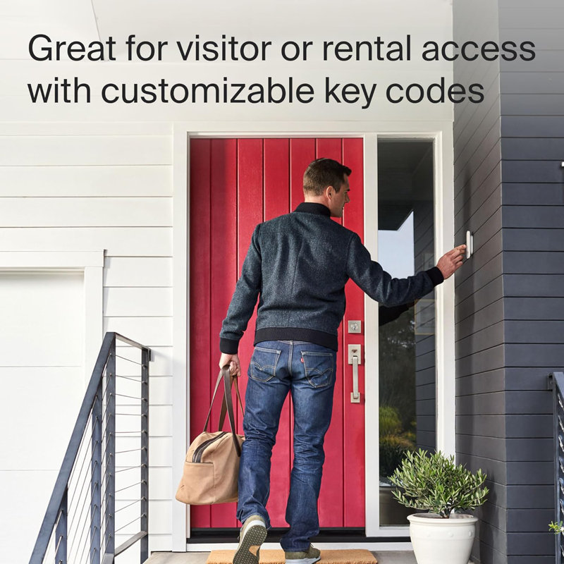White Bluetooth Electronic Deadbolt Door Lock with Keypad