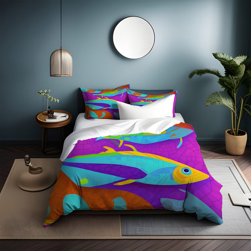 Ensemble de housse de couette, Housse de couette simple + 1 taie décorative pour