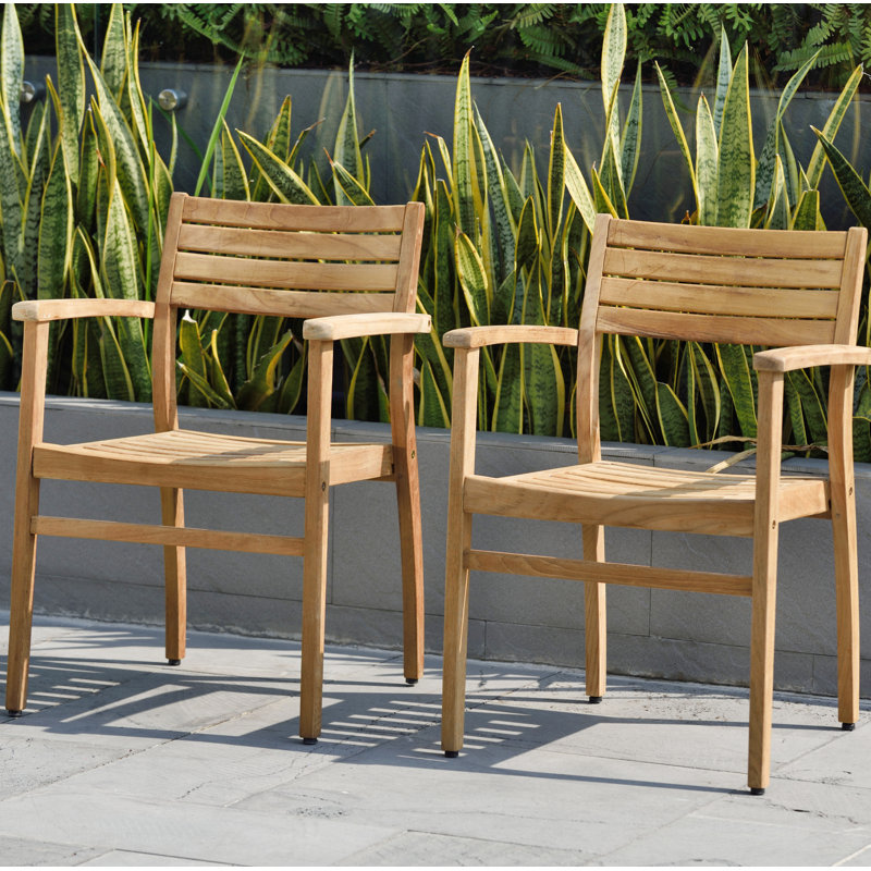 Anautica 8 - Person Teak Wood Patio Dining Set with Rectangular Table