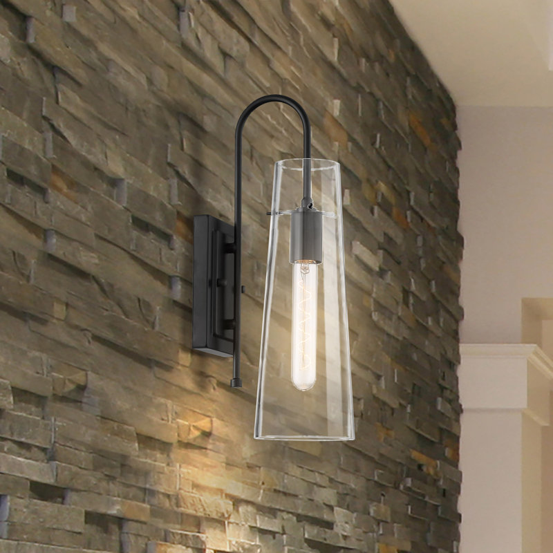 Gallen 1-Light Dimmable Bath Sconce, Black