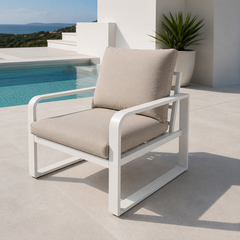 Chaise d'extérieur moderne simple en aluminium