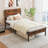 Bed Frame With Wooden Headboard Under-bed Storage No Box Spring Needed-108760569