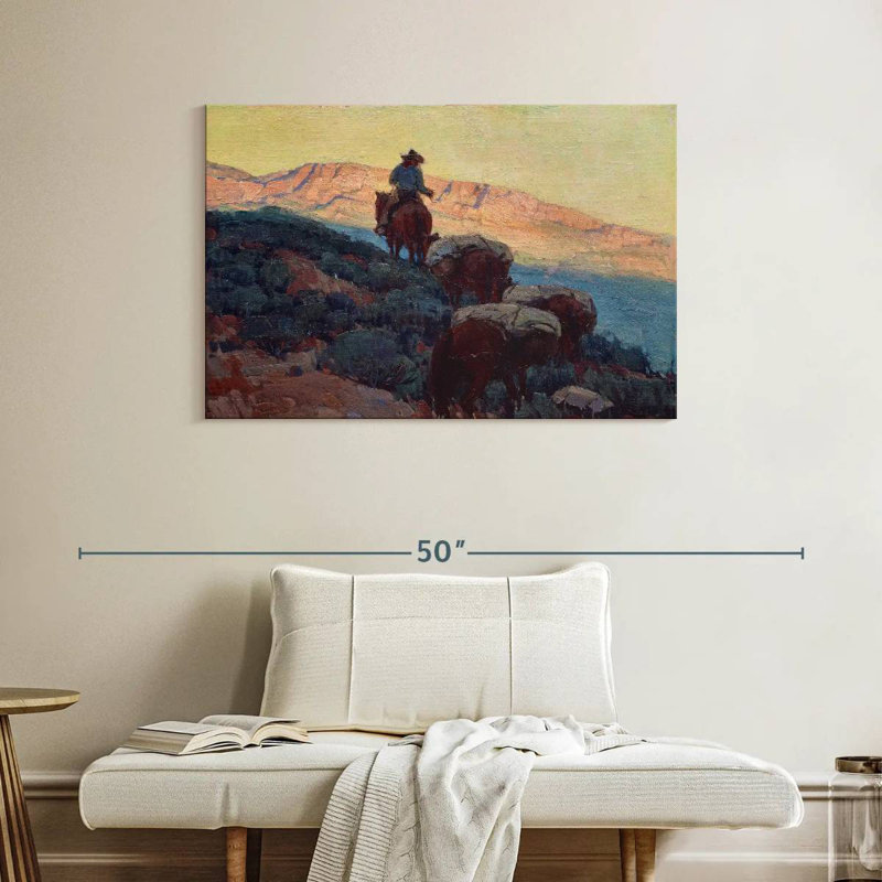 Lelar Cowboy sur le sentier, H 26 po x l 39 po