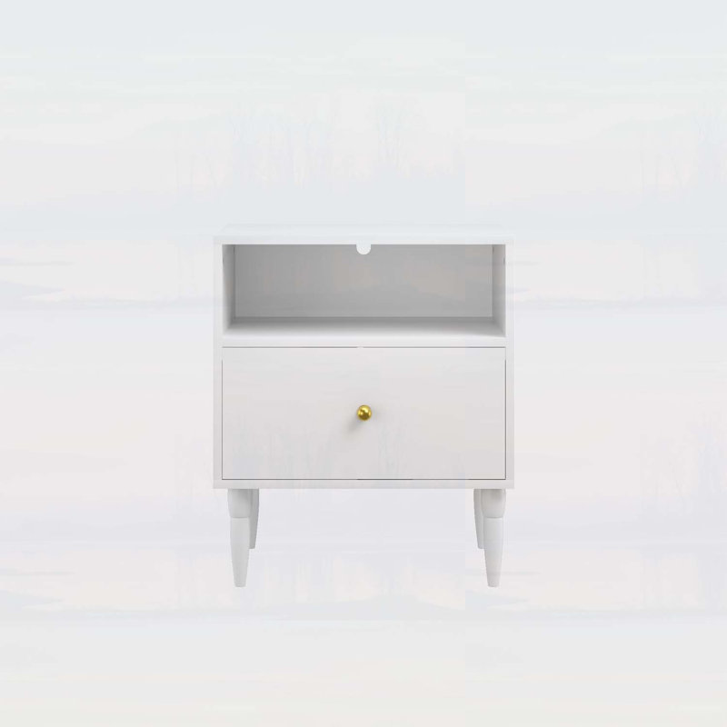 Modern End Table with Drawer and Open Shelf