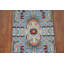 Tapis de couloir bleu clair en laine 3x8