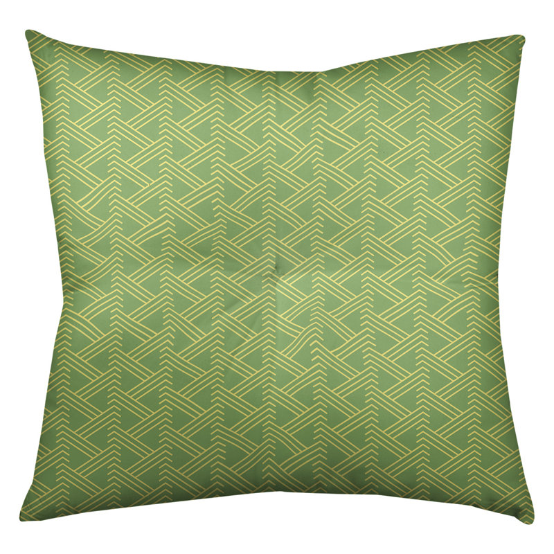 Coussin de sol zig zag classique, 26 po x 26 po, Vert/jaune