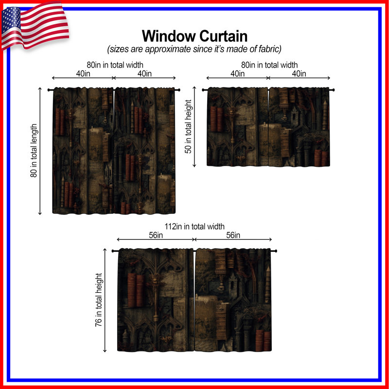 Rideaux obscurcissants et obscurcissant de style gothique, 80in x 82in - 2 panels, Obscurcissement de chambre