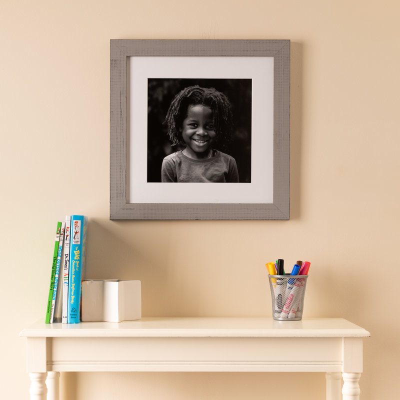 Cadre photo à finition usée Boggs, Blanc, 20 po x 20 po