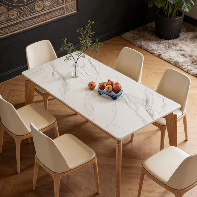 Nordic rectangular dining table, 29.53”H x 70.87”L x 35.43”W
