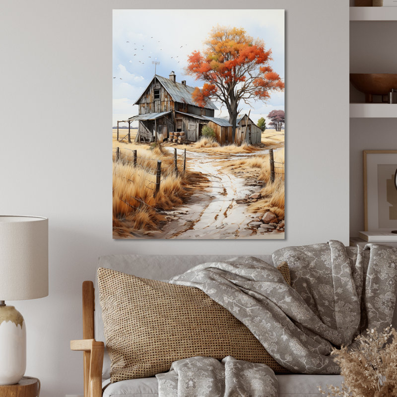 Farmhouse Seasons I - Décoration murale paysage et nature en métal, H 20 po x l 12 po x P 1 po