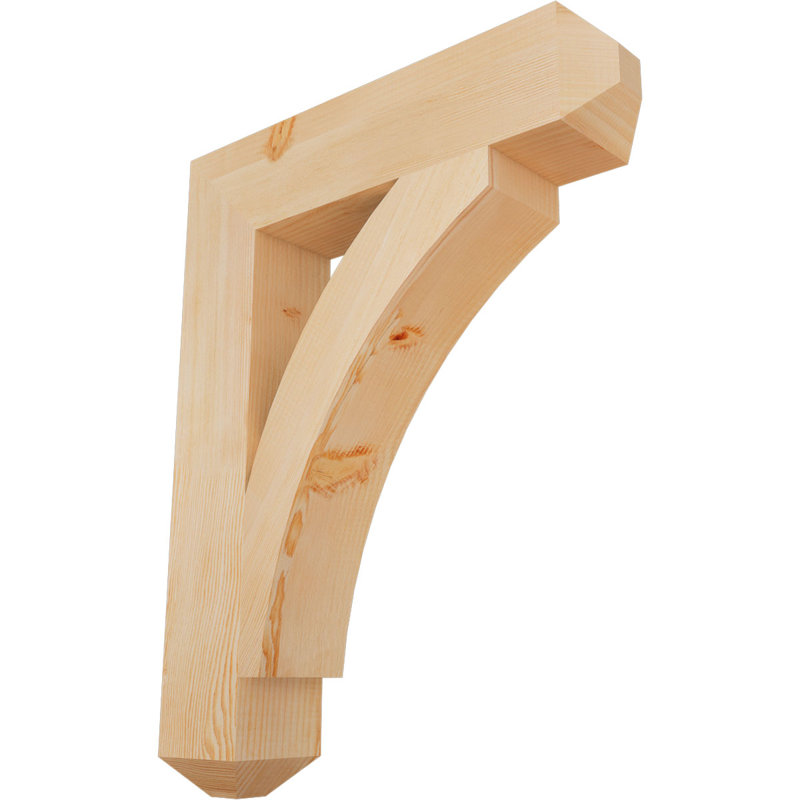 Thorton Craftsman Bracket, Douglas Fir (Smooth), 36" H x 6" W x 28" D