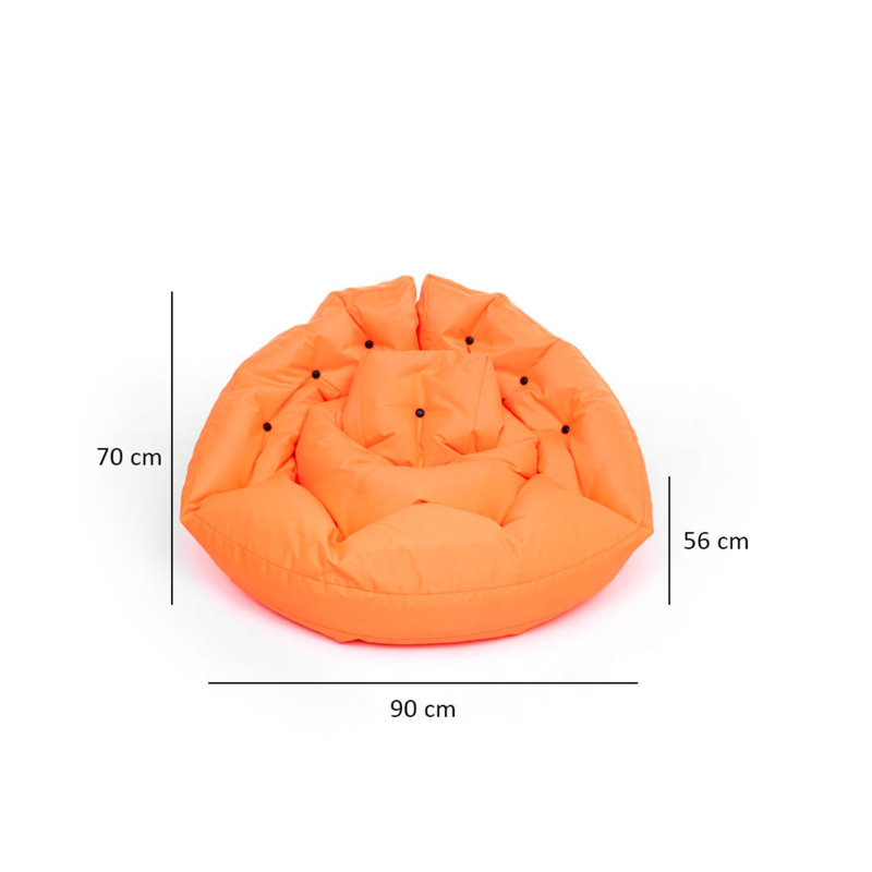Fauteuil poire standard classique, 100 % polyester orange