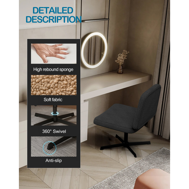 Chaise de bureau Woodacre, Noir