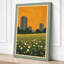 Flowers and Towers Retro - Wrapped Canvas-73252451-73252456