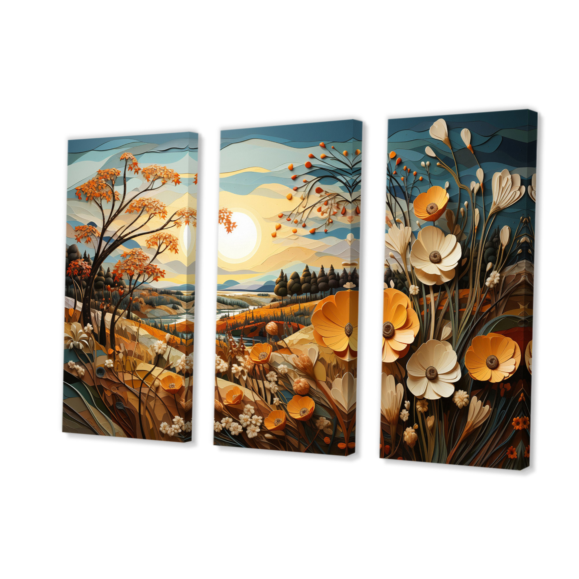Winston Porter Countryside Golden Meadows II - Countryside Canvas Wall ...