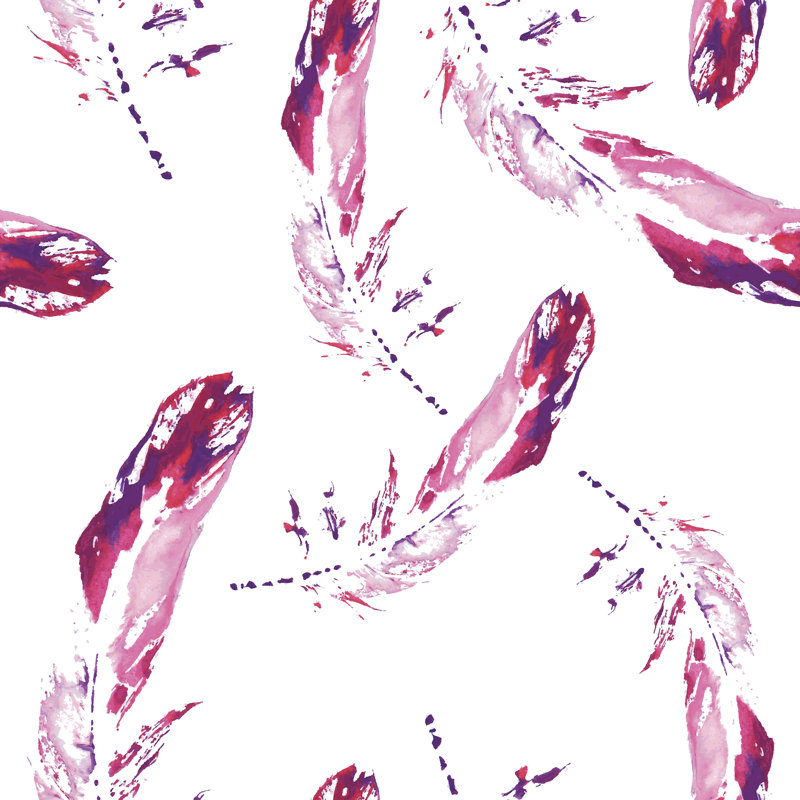 Cute Delicate Pattern Of Fine Feathers by Olga_Aleksieieva - Wrapped Canvas Print, 30cm H x 30cm W x 3.8cm D