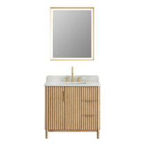 Linear 36" Single Vanity Whitewashed Walnut, Dusk Gray Glossy Composite Top Prvw Vr~196923095