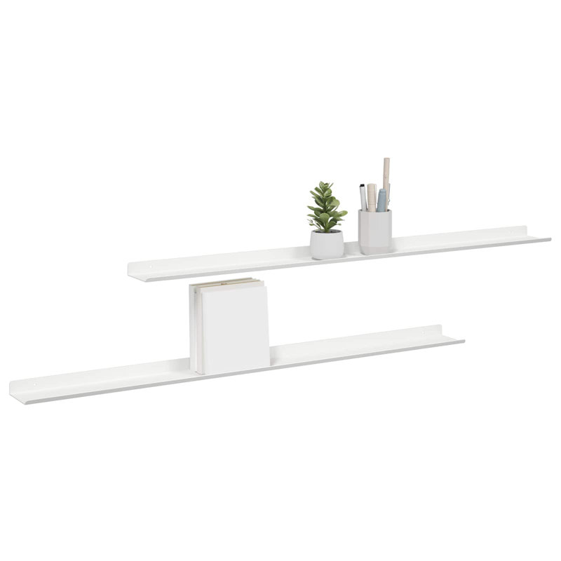 Steel Floating Shelf, White