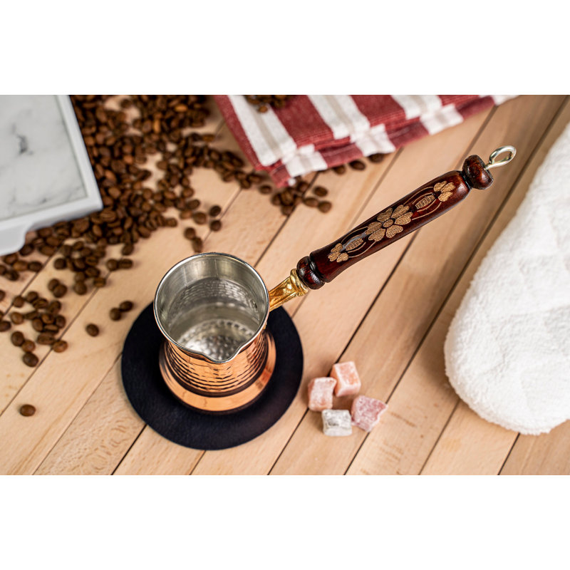 Handmade Hammered Copper Turkish Coffee Pot – Pure Solid Copper by ALFIQ