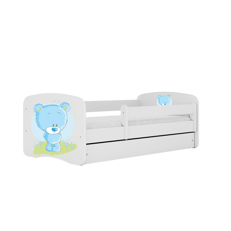 Cicero Drawer Convertible Bed and Mattress, White, European Toddler (91 x 165 cm)