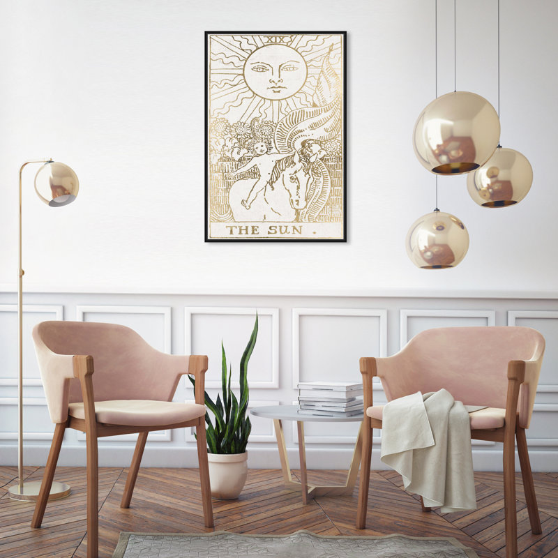 " The Sun Tarot Luxe ", Black Framed, 30" H x 20" W