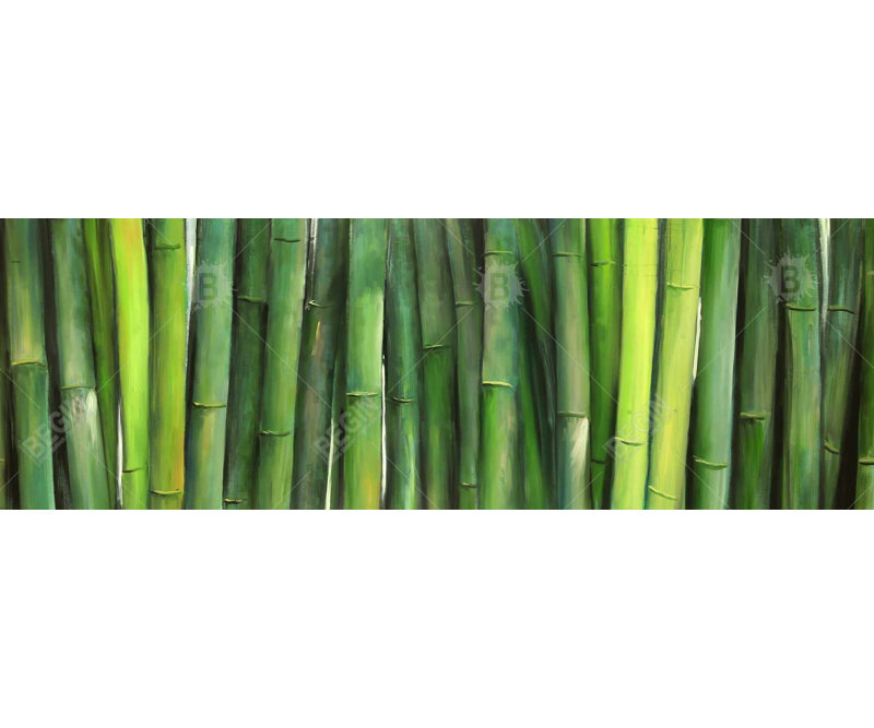 Green Bamboo - Botanical Bathroom Canvas for Home Decor