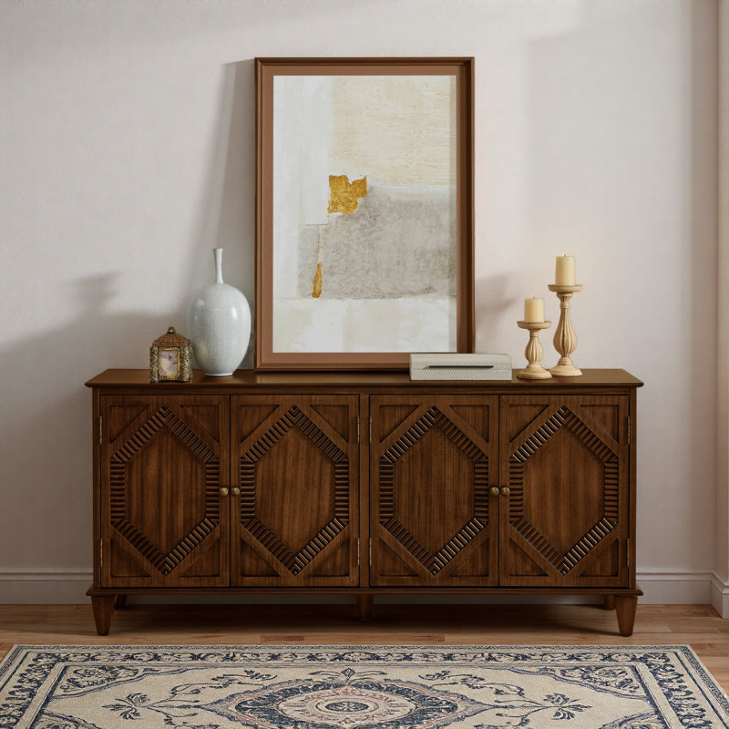 Buffet 65,5 po Mid Century Modern Buffet, Noyer