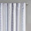 Panneau de rideau imprimé poly avec rayure et doublure touffetées blanc / bleu marine 50 po x 95 po-233212640-233212671