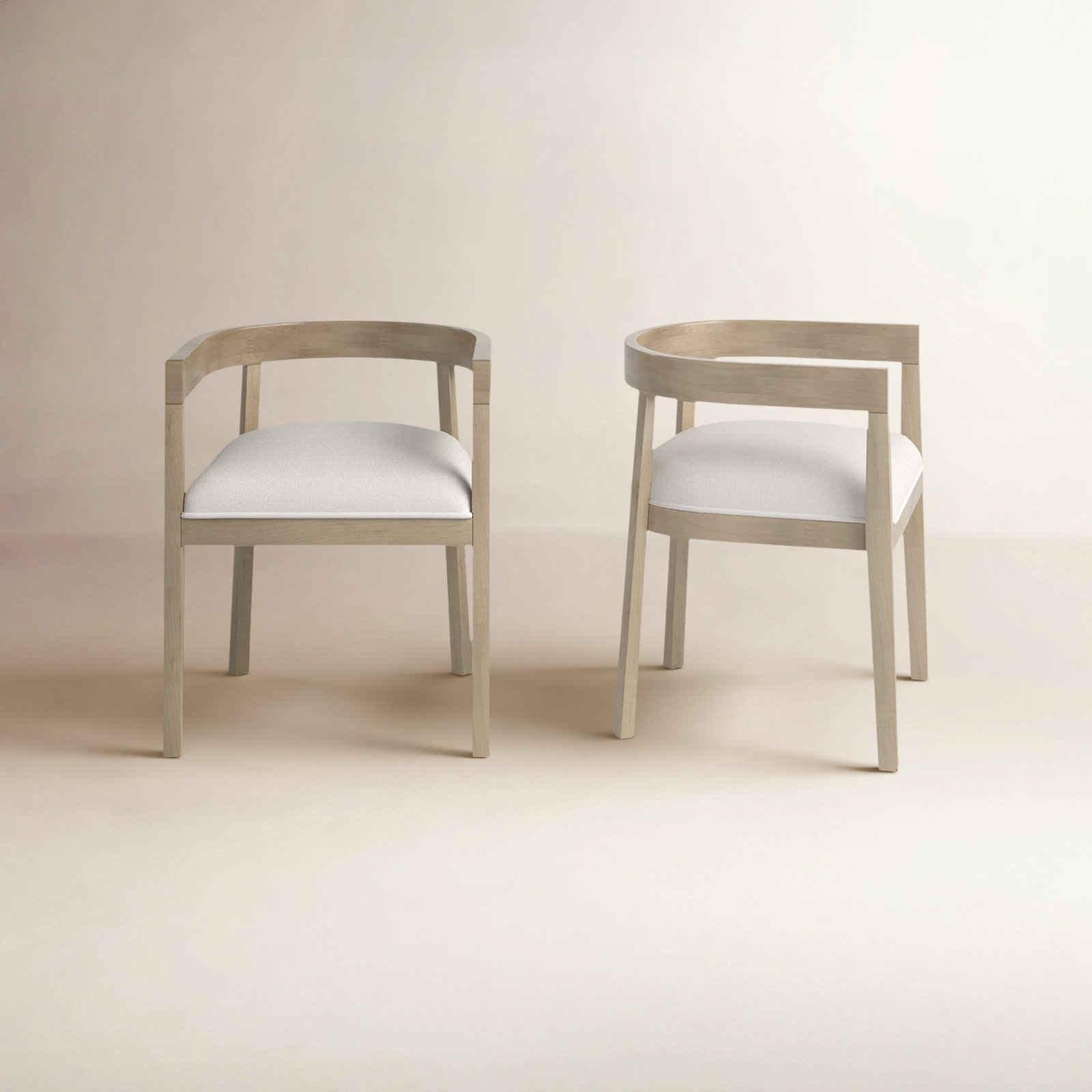 Daney Armchair, Beige Polyester Blend, Light Ash