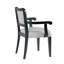 Ensemble de 2 fauteuils de salle à manger rembourrés au fini, chaises d'appoint traditionnelles en tissu avec dossier incurvé et accoudoirs rembourrés-1653095389