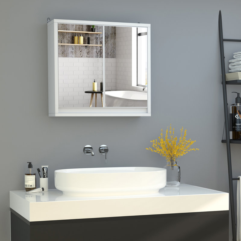 Armoire de salle de bain murale Nydeed, Gris