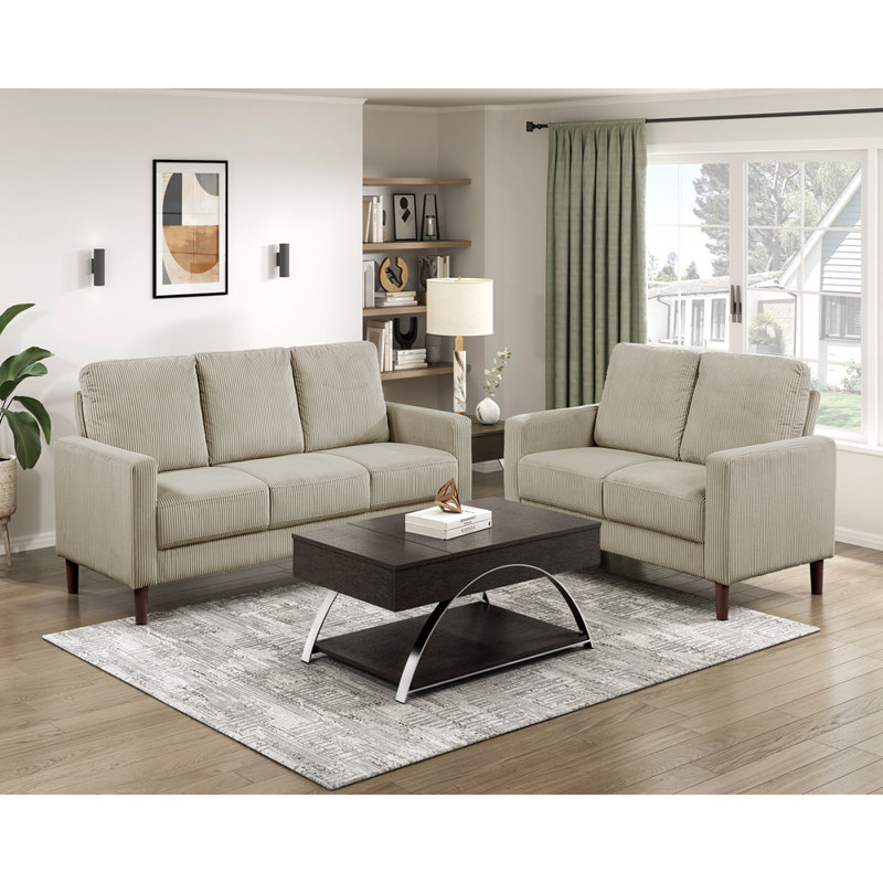 Ensemble de canapé moderne et moderne 2 pièces Canapé confortable, Taupe