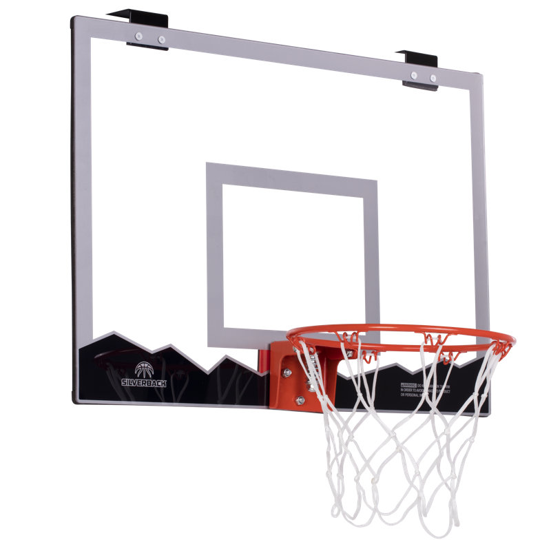 Ensemble de petit panier de basketball de 23 po Silverback, Noir / gris