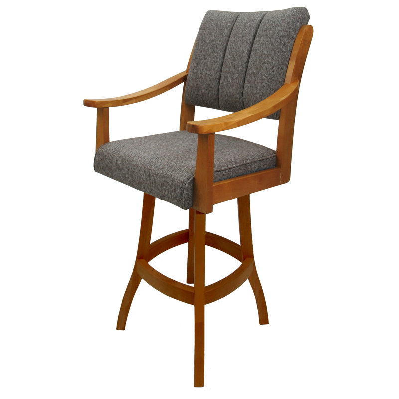 Miriam Swivel Wood Bar Stool, Honey, Bar Stool (30" Seat Height)