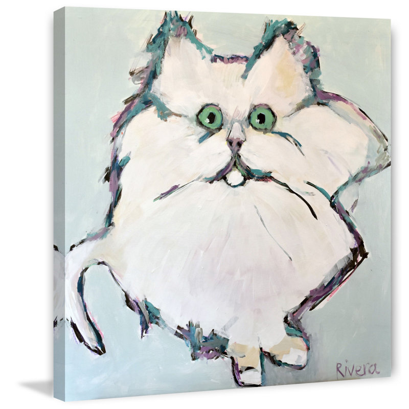 « kitty kat » par michelle rivera, reproduction d’art sur toile tendue, H 18 po x l 18 po x P 1,5 po