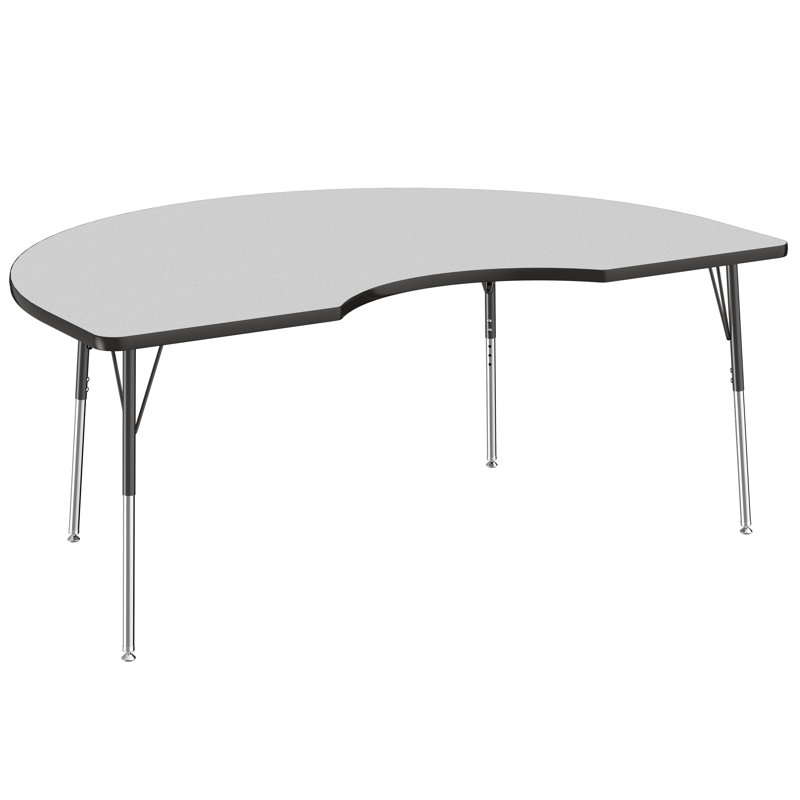 Table d'activité 48 "x 72" avec moulures en T et pieds réglables, Érable / noir, Roulement pivotant standard